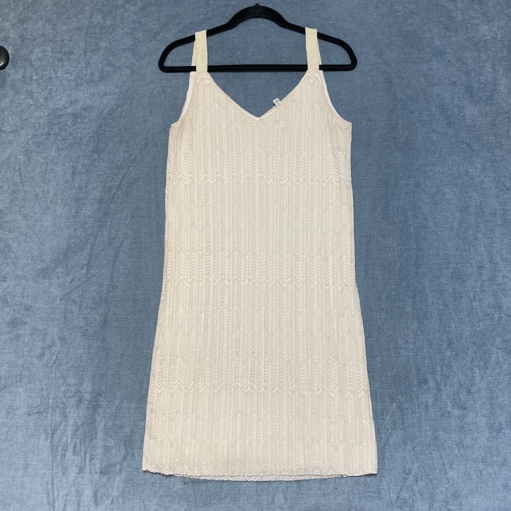 Anthropologie Meadow Rue Shift Dress Womens 8 Ivory Pleated Lace Prespa V Neck